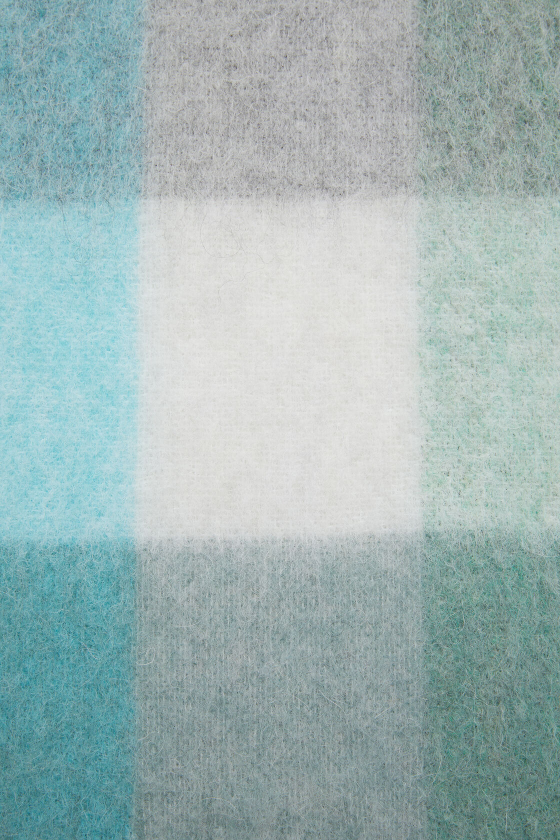 Mohair checked scarf, Turquoise/Grey/Mint Green, 2000x