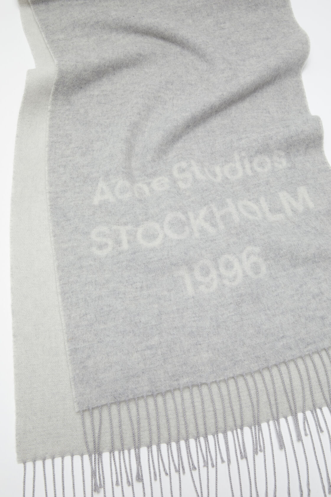 Logo scarf - Wide, Light Grey Melange / White, 2000x