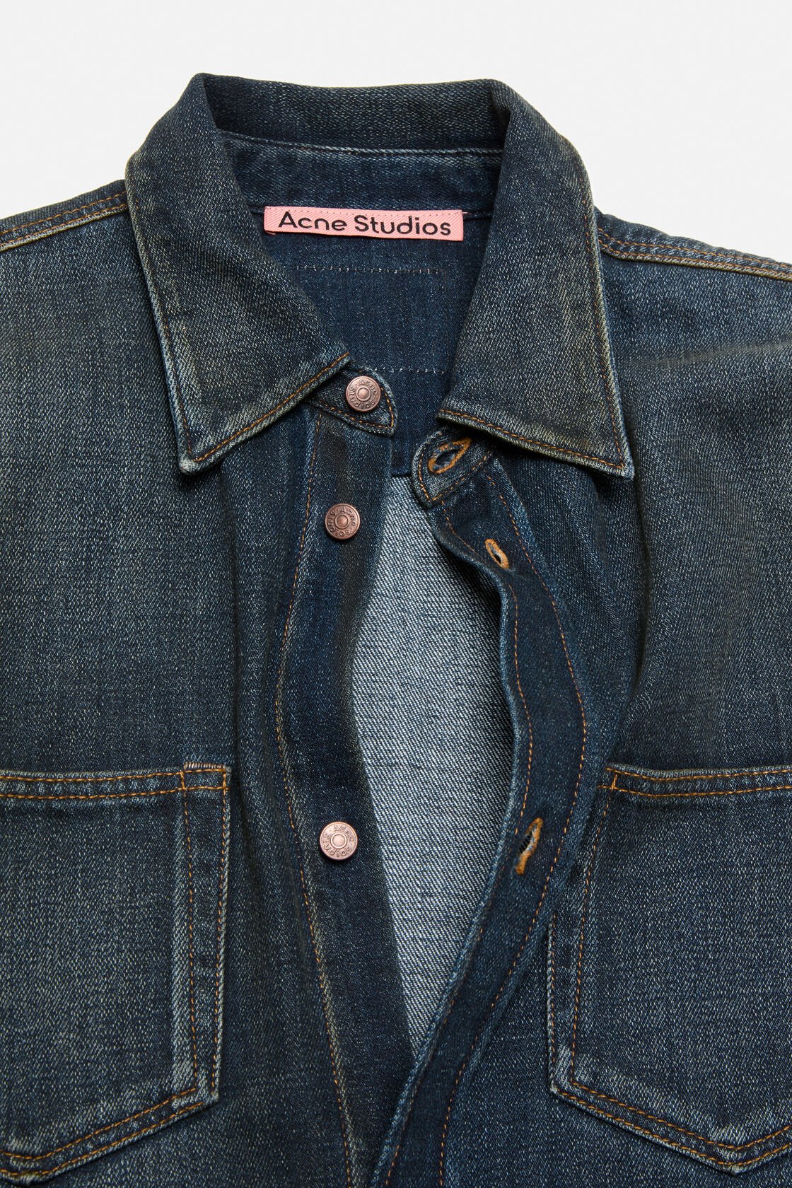 Denim button-up shirt, Dark Blue, 2000x