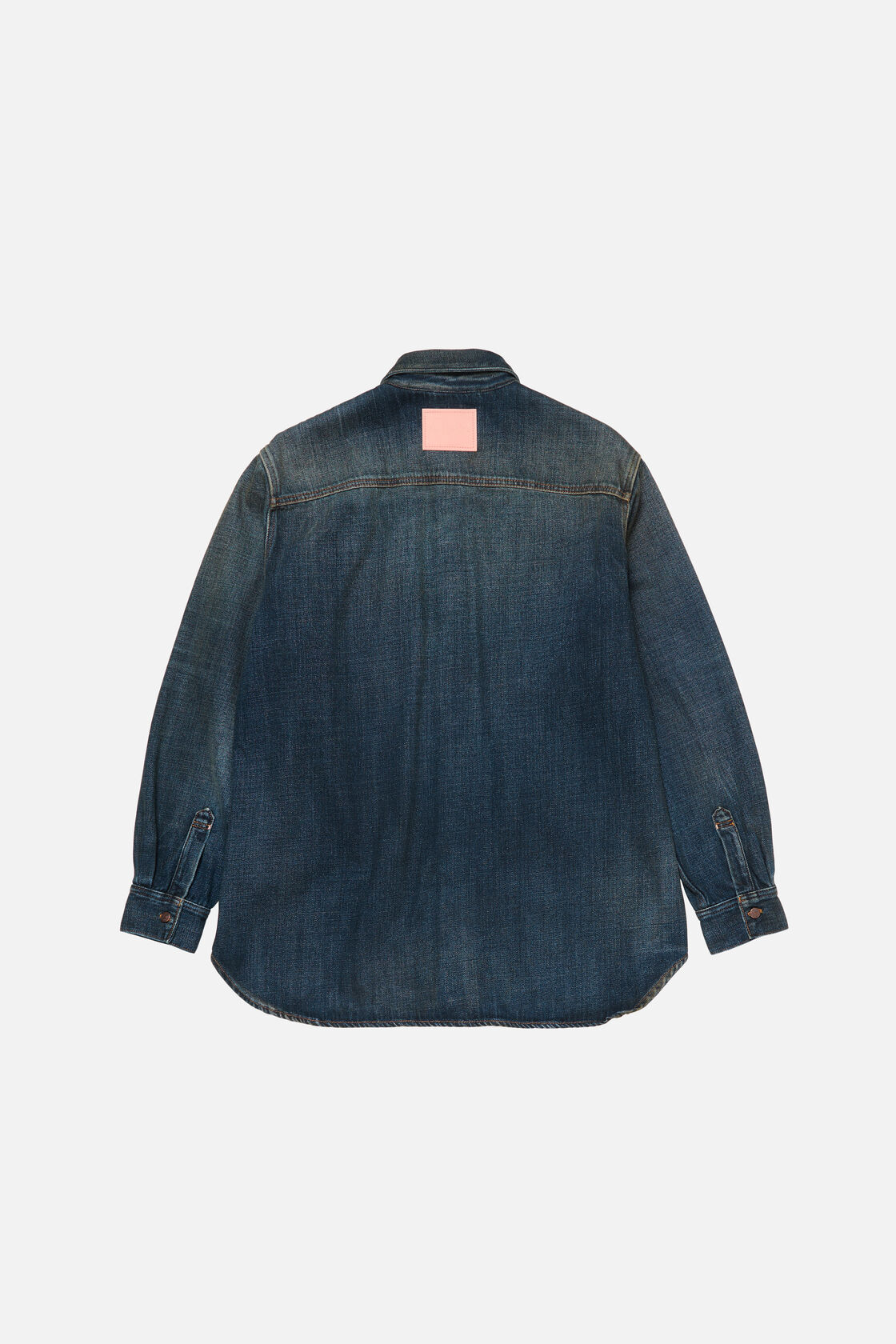 Denim button-up shirt, Dark Blue, 2000x