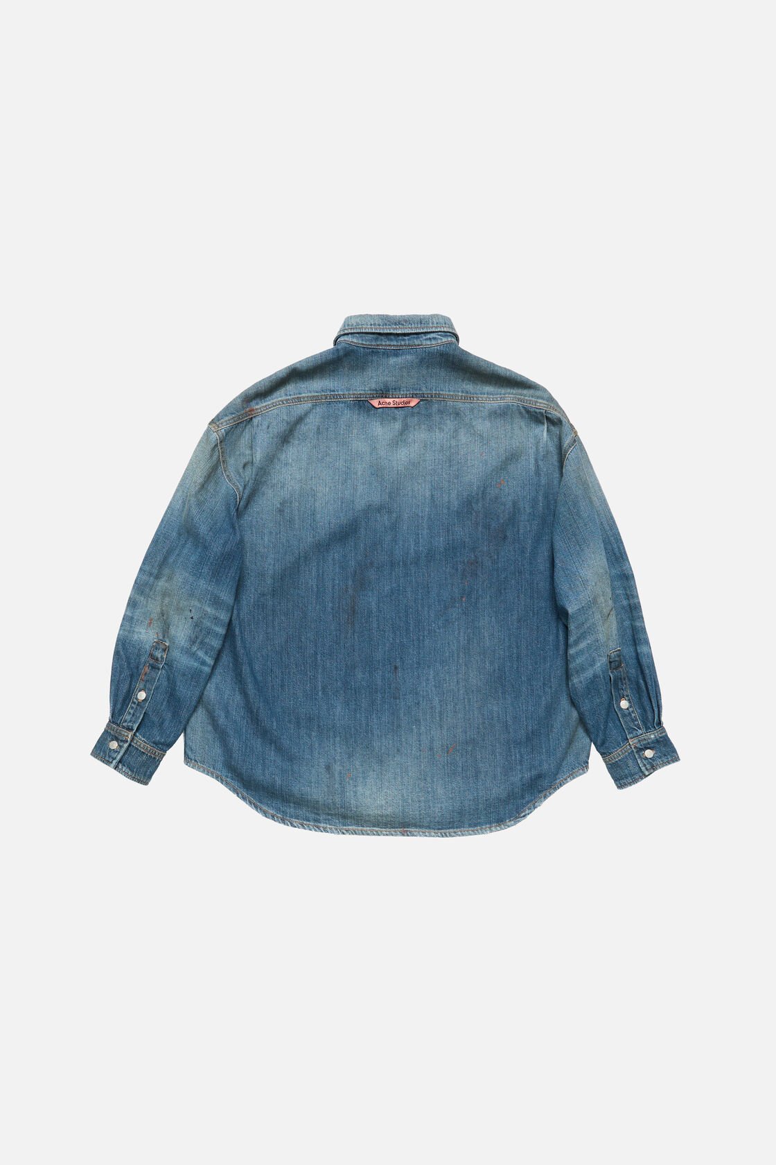 Denim button-up shirt, Mid Blue, 2000x