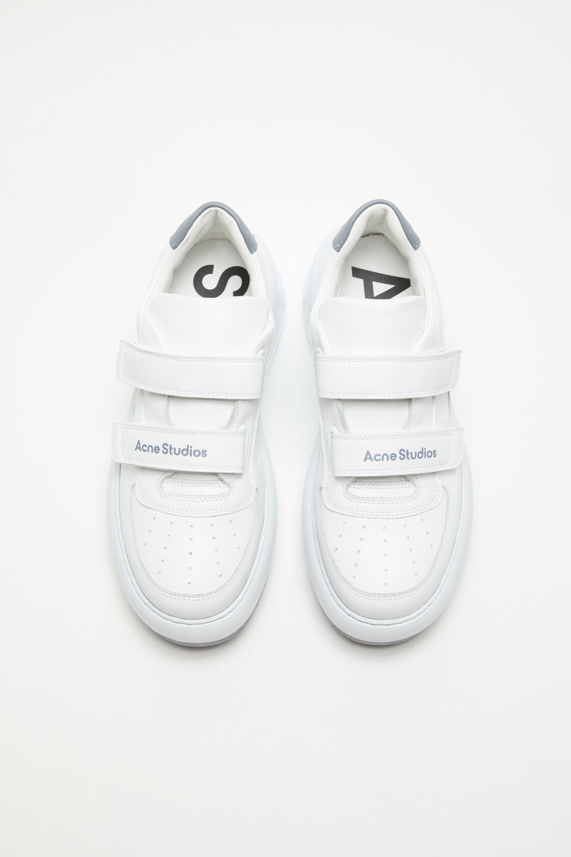 Leather Velcro Sneakers, Grey/optic white, 2000x