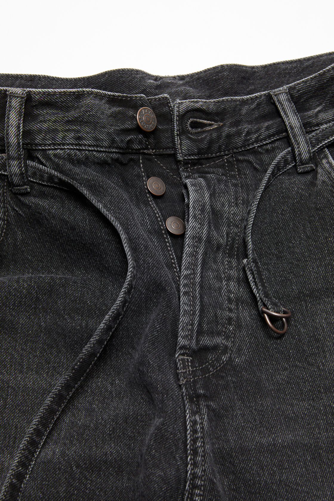 Loose fit denim shorts, Black, 2000x