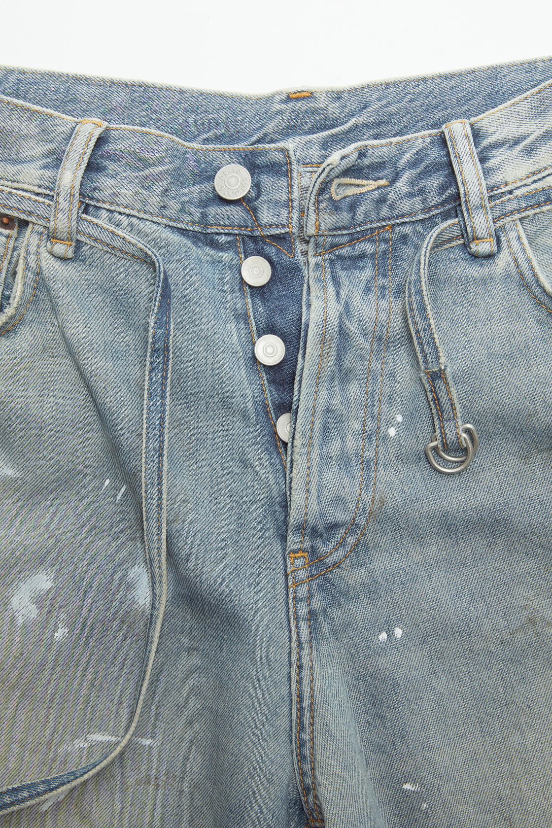 Loose fit denim shorts, Light blue, 2000x