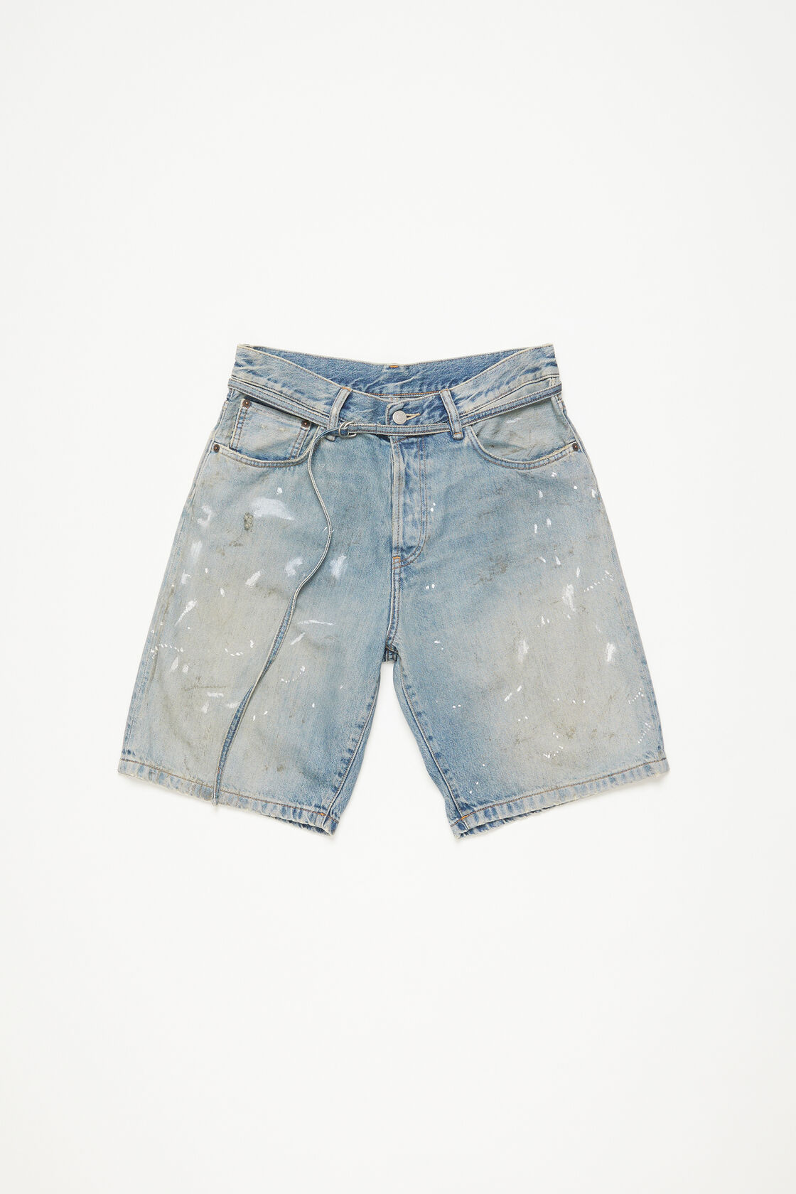 Loose fit denim shorts, Light blue, 2000x