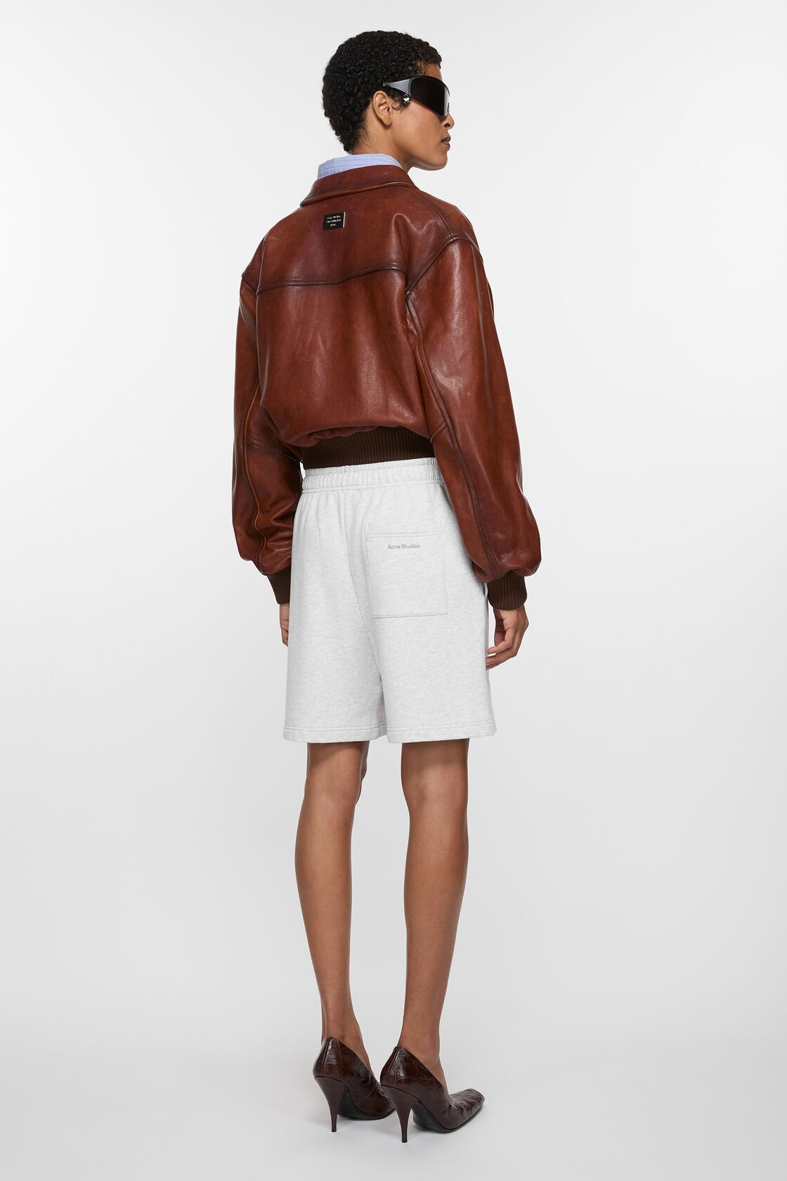 Cotton shorts, Pale Grey Melange, 2000x