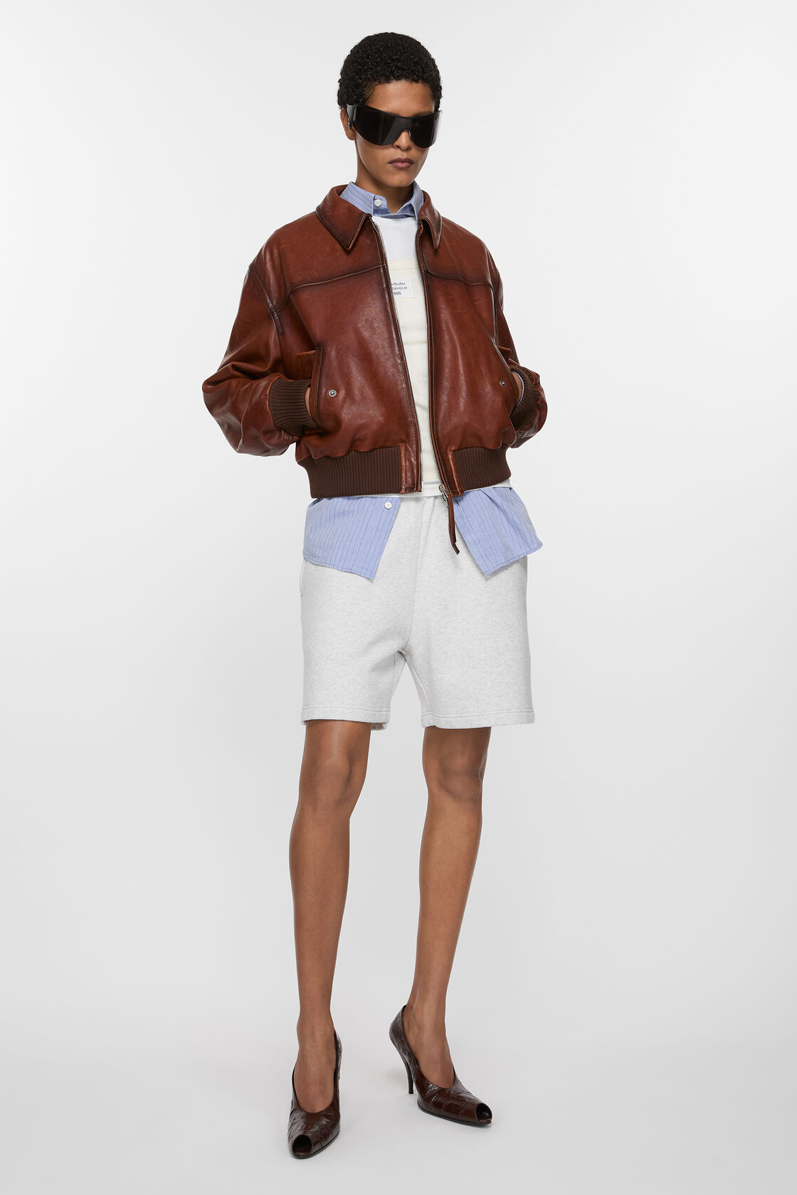 Cotton shorts, Pale Grey Melange, 2000x