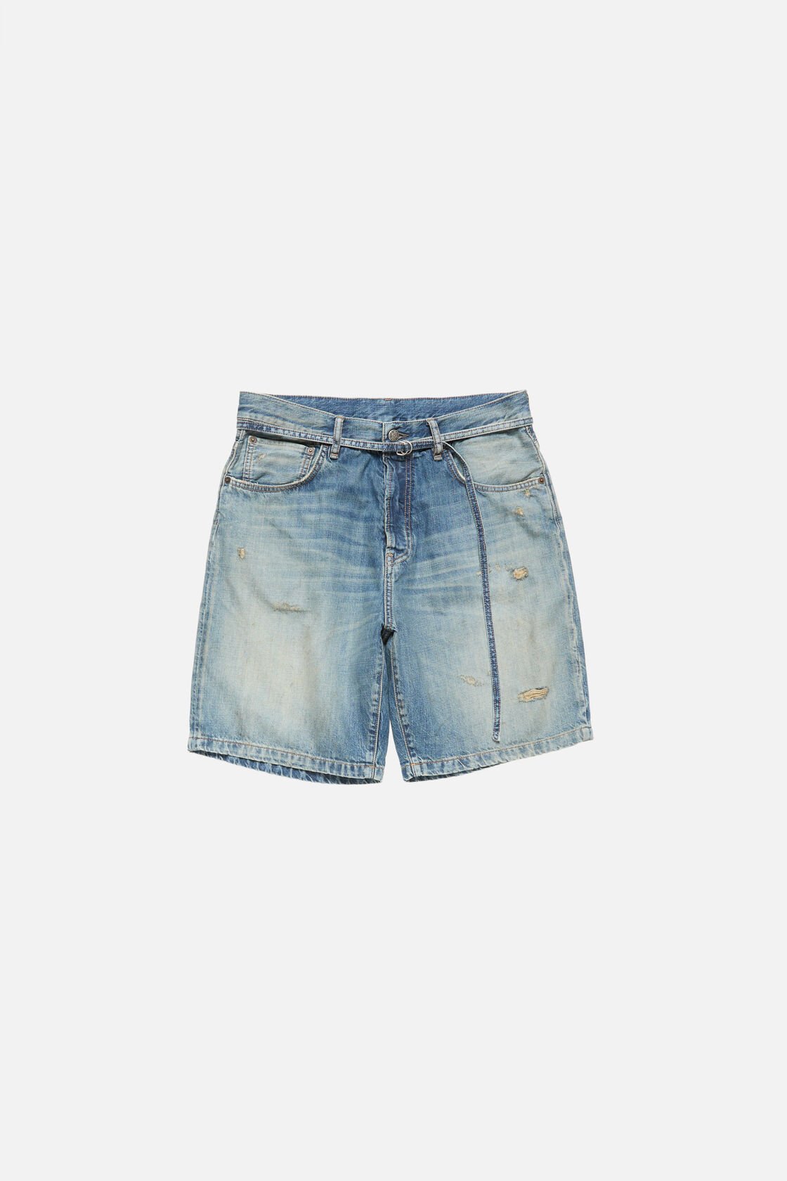 Denim shorts - loose fit, Mid Blue, 2000x
