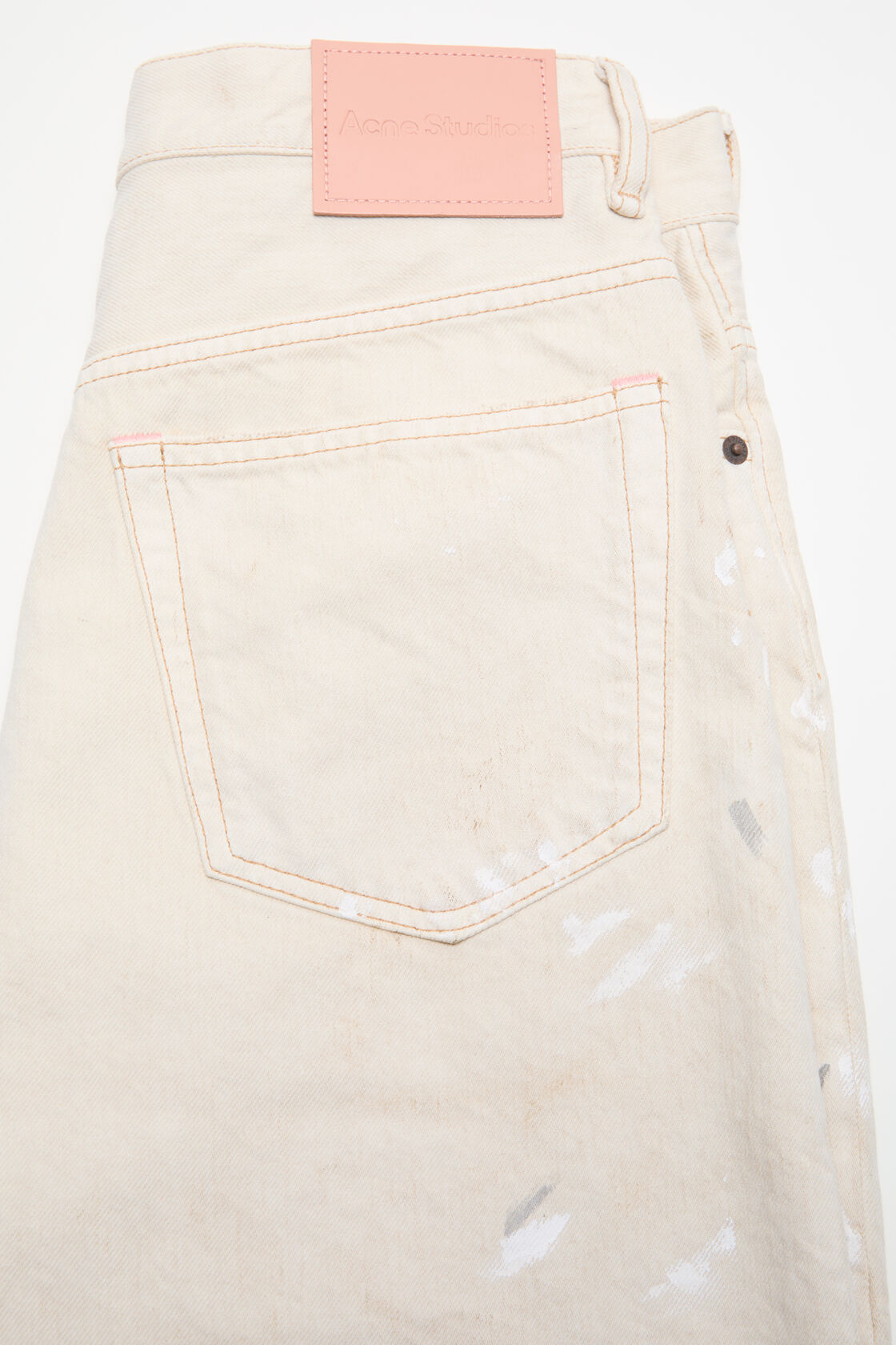Stained denim shorts, White, 2000x