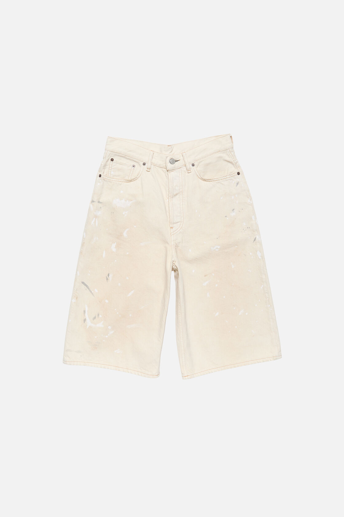 Stained denim shorts, White, 2000x
