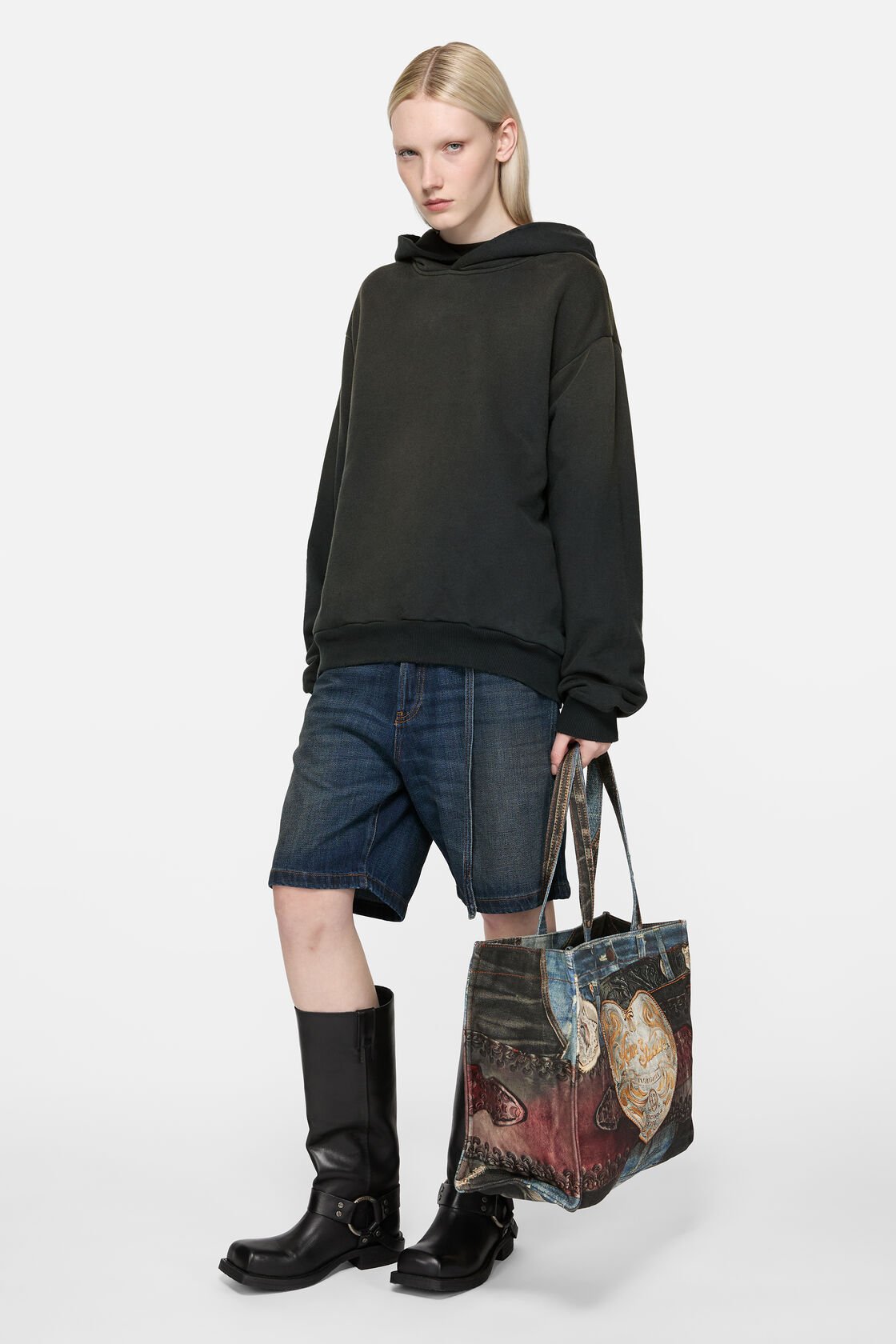 Fleece logo hoodie, Black, 2000x