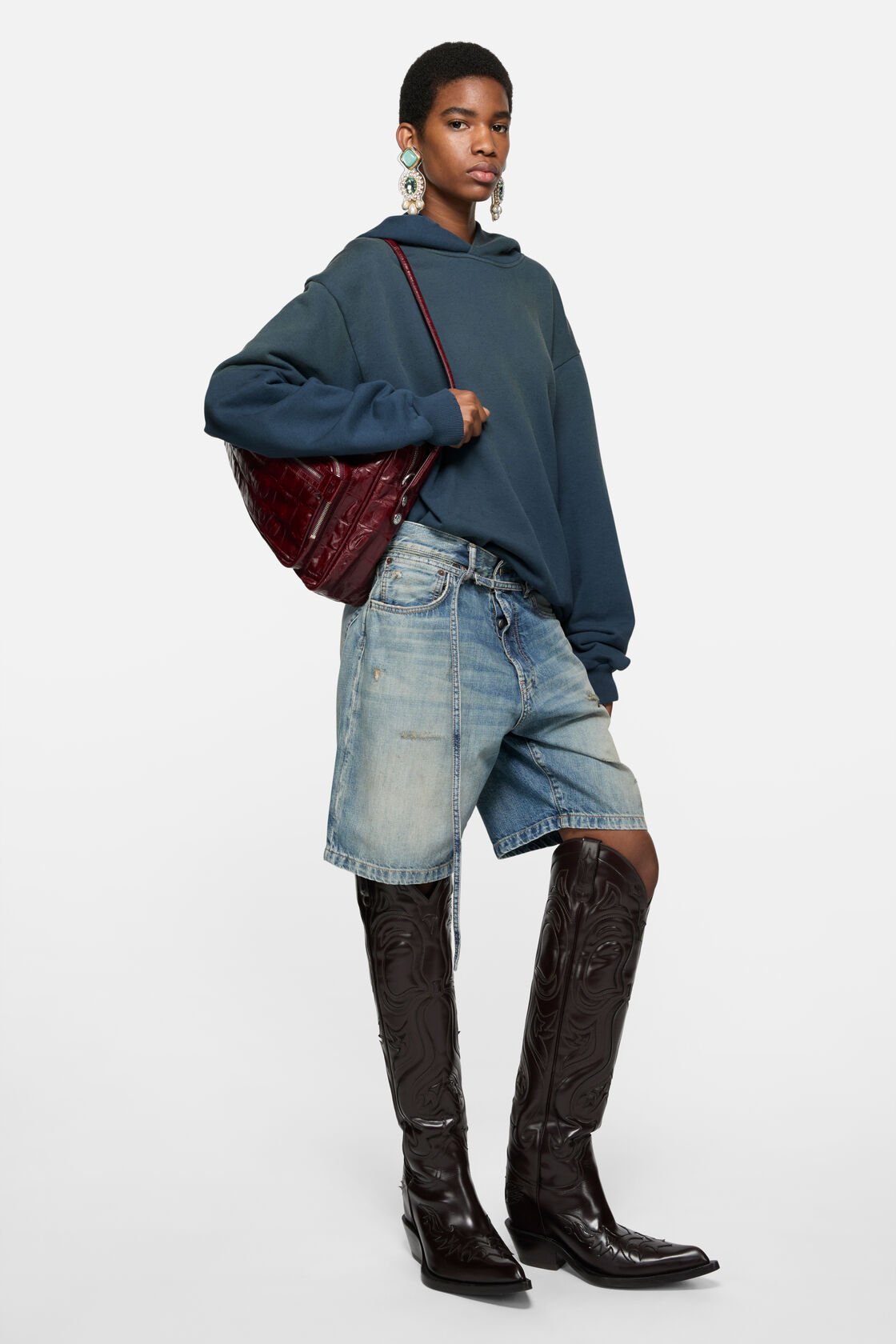 Fleece logo hoodie, Deep blue, 2000x