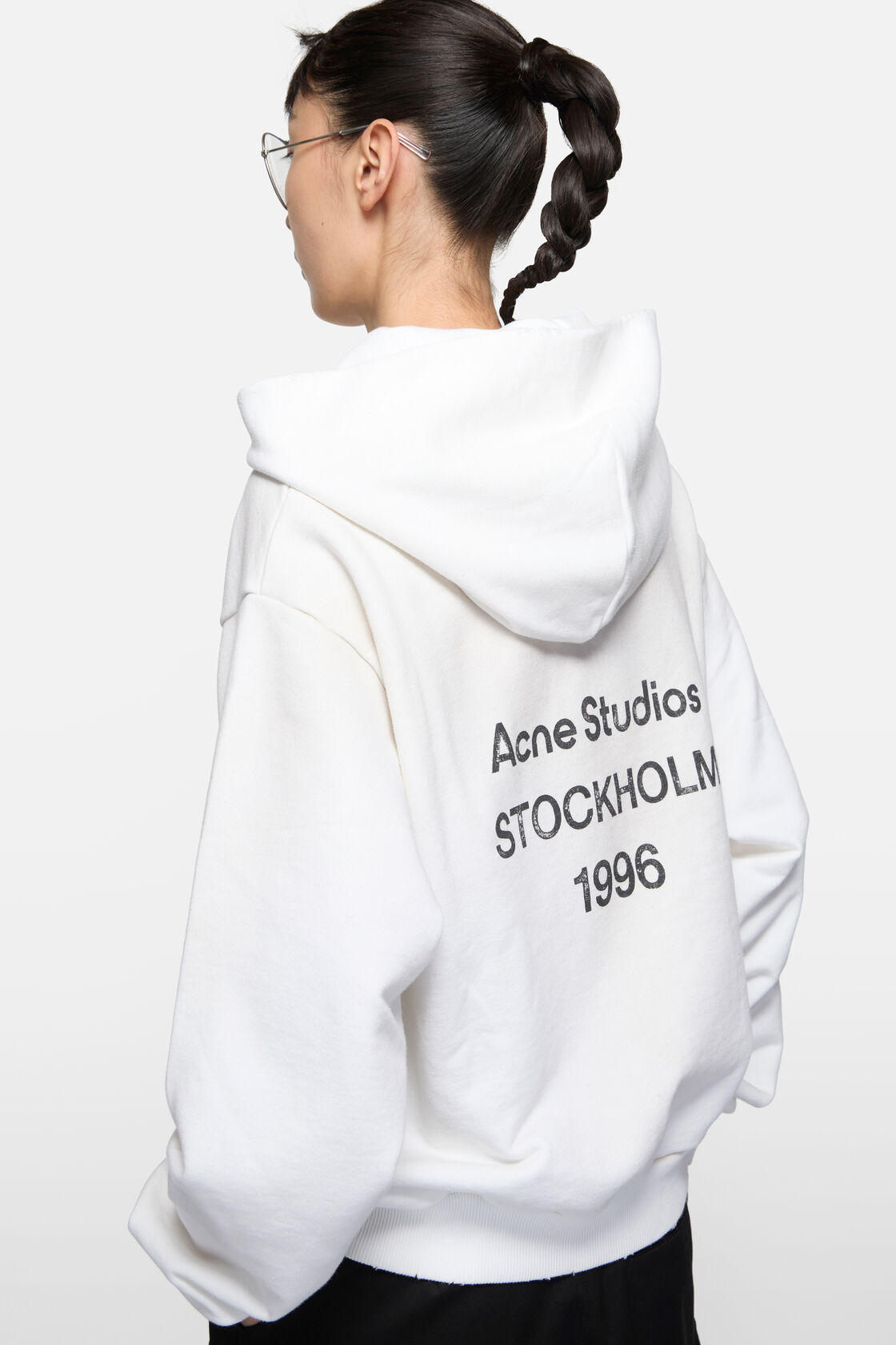 Fleece logo hoodie, Dusty white, 2000x