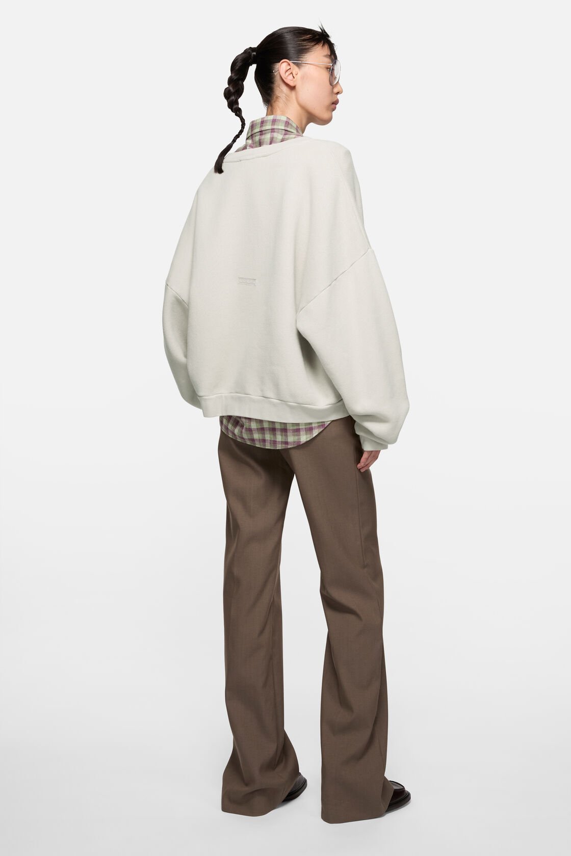 Rubber logo fleece sweatshirt, Light taupe, 2000x