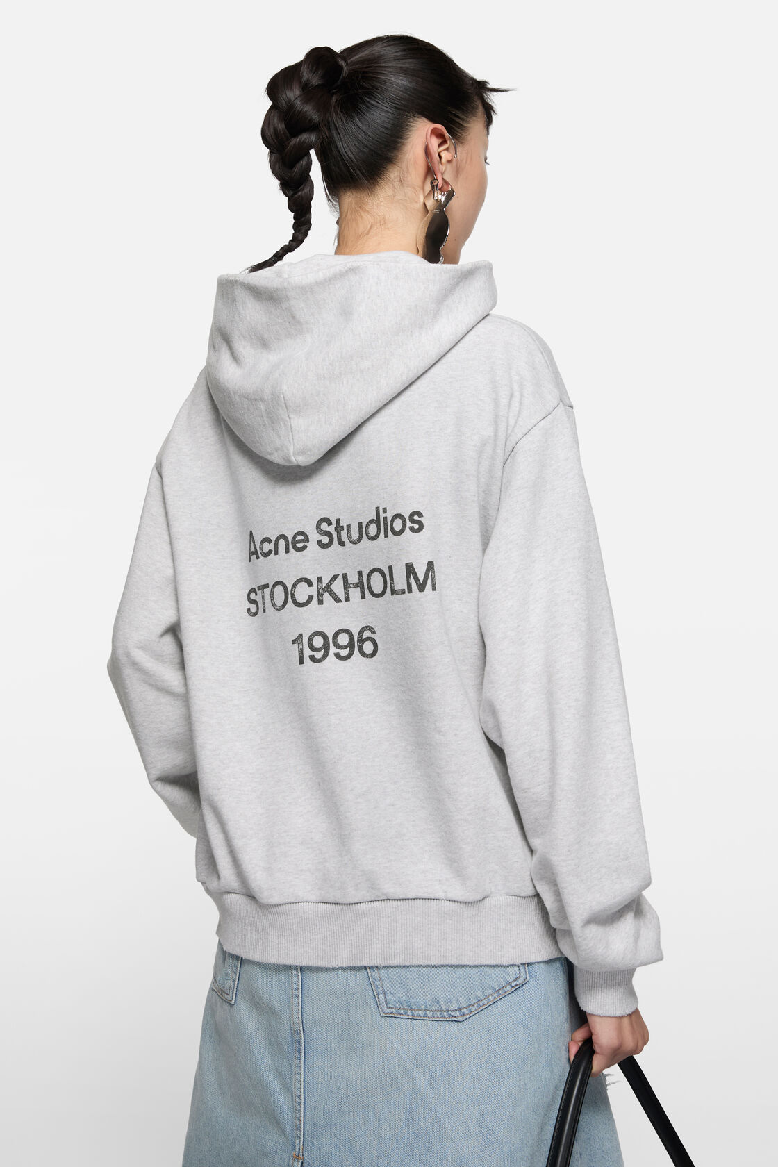 Fleece logo hoodie, Pale Grey Melange, 2000x