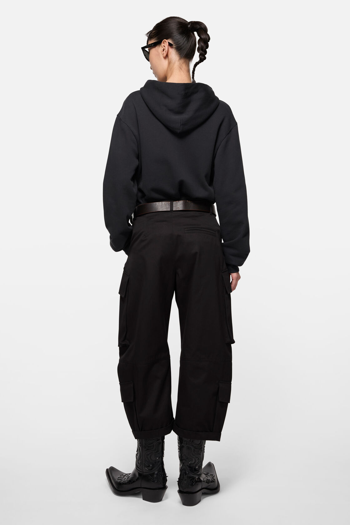 Face logo zip-up hoodie, Black, 2000x