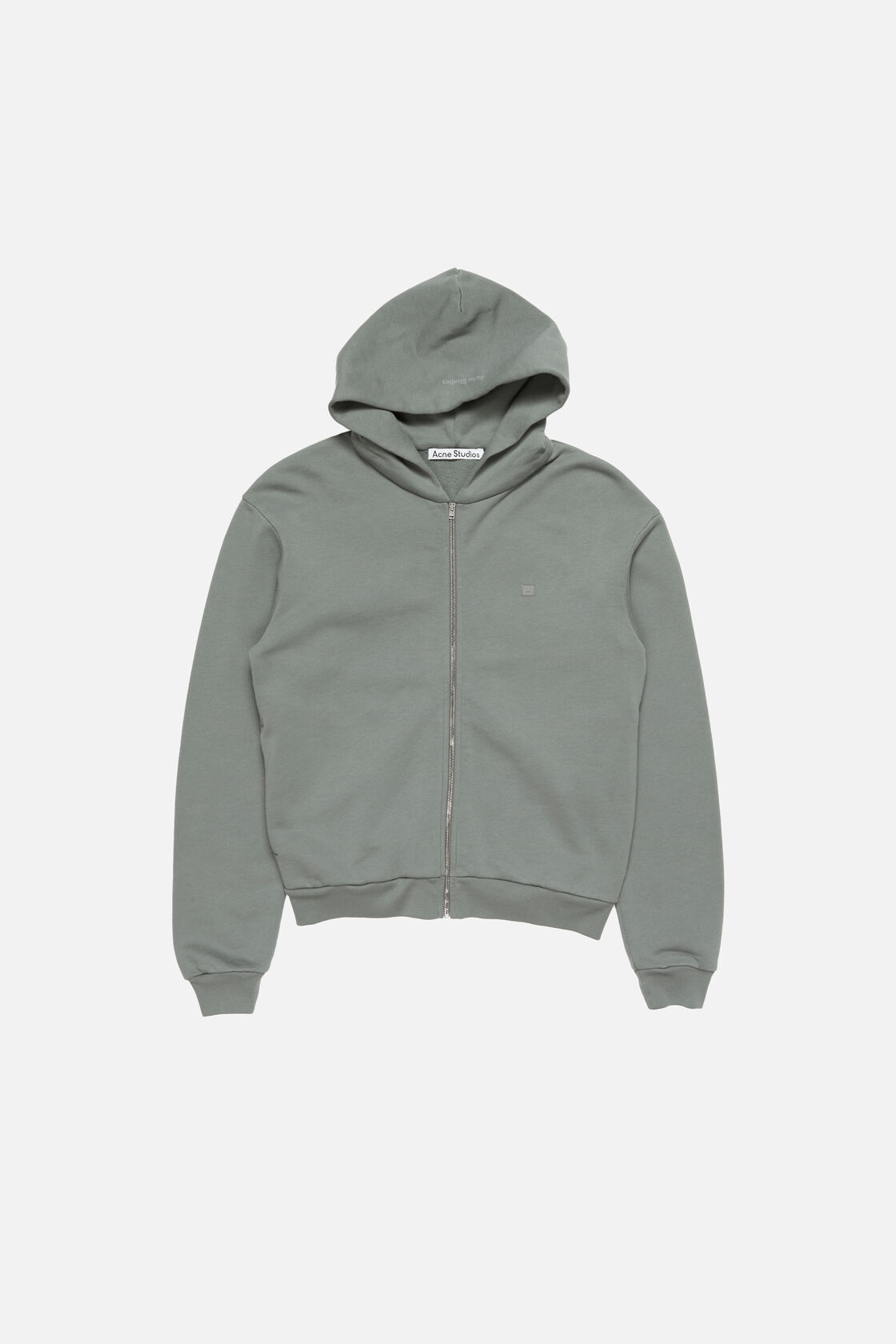 Face logo zip-up hoodie, Stone grey, 2000x