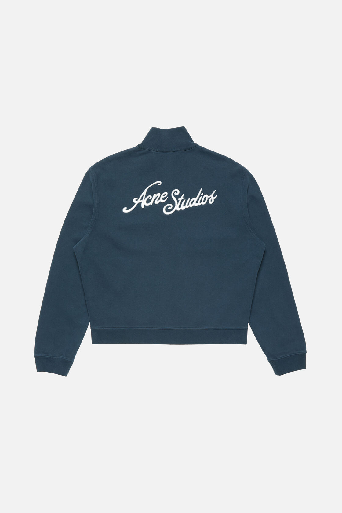 Embroidered logo zip-up cardigan, Deep blue, 2000x