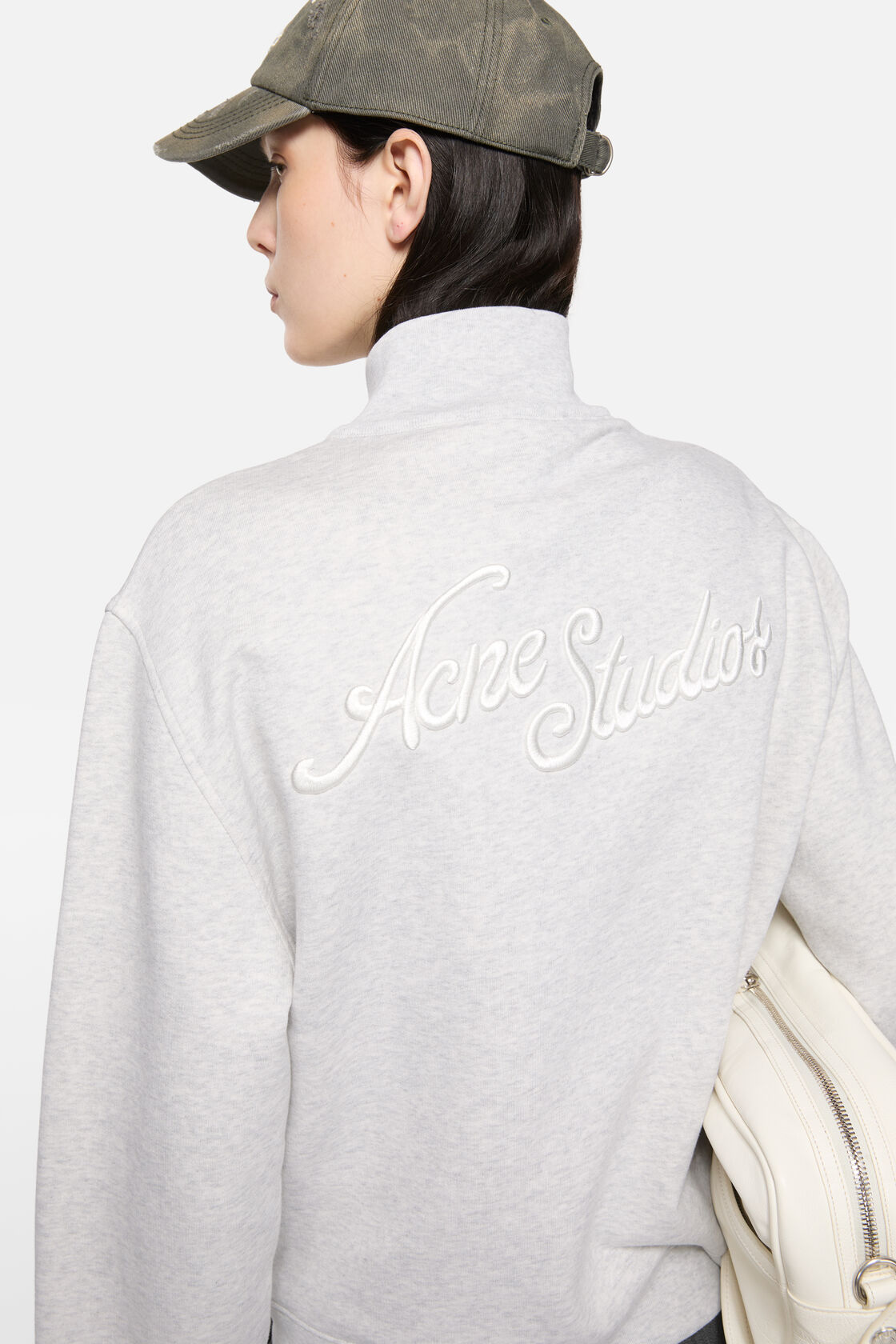 Zip-up sweatshirt, Pale Grey Melange, 2000x