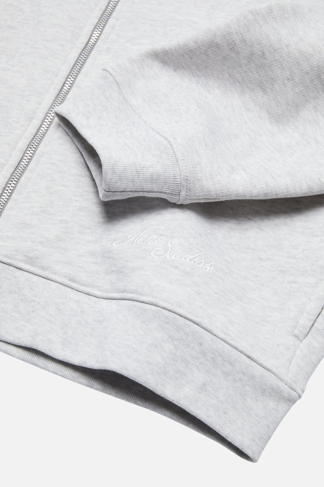 Zip-up sweatshirt, Pale Grey Melange, 2000x