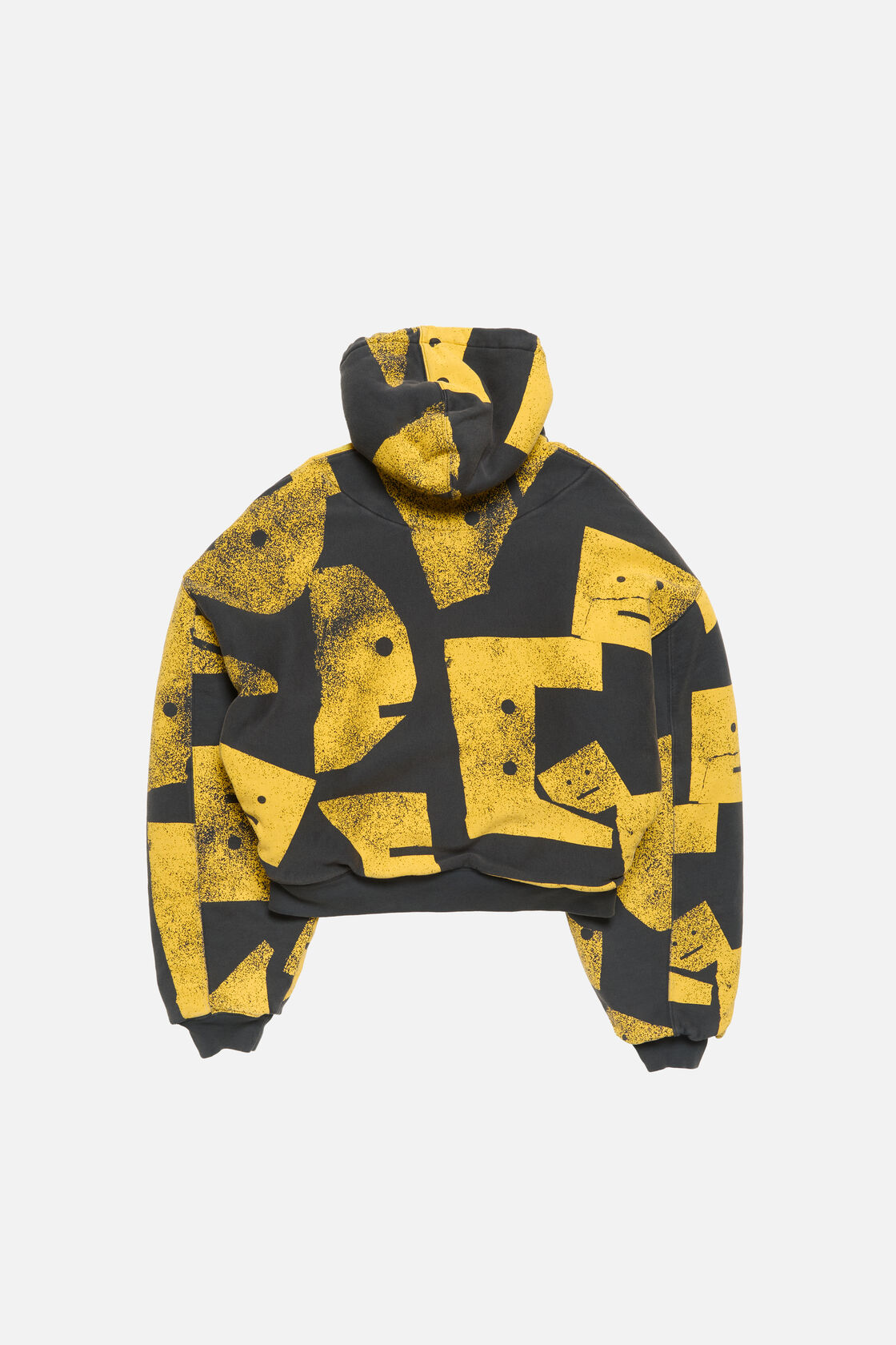 Face zip-up hoodie, Faded black, 2000x