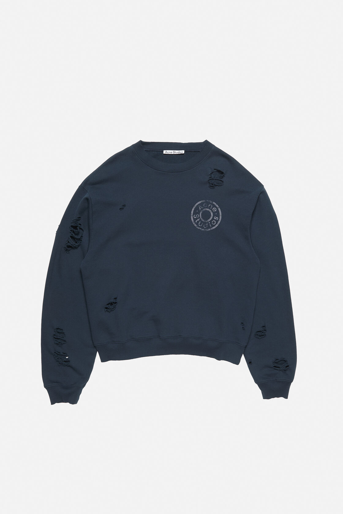 Distressed fleece sweatshirt, Dark navy, 2000x