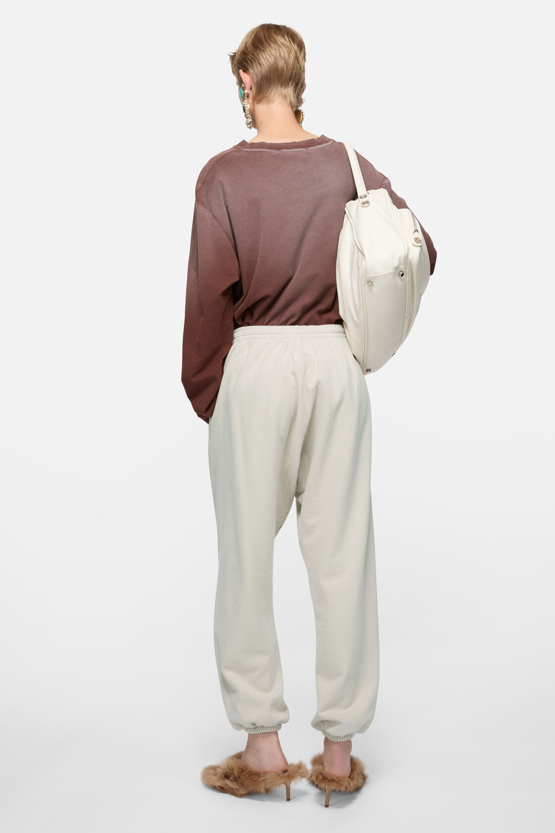 Washed fleece sweatpants, Light taupe, 2000x