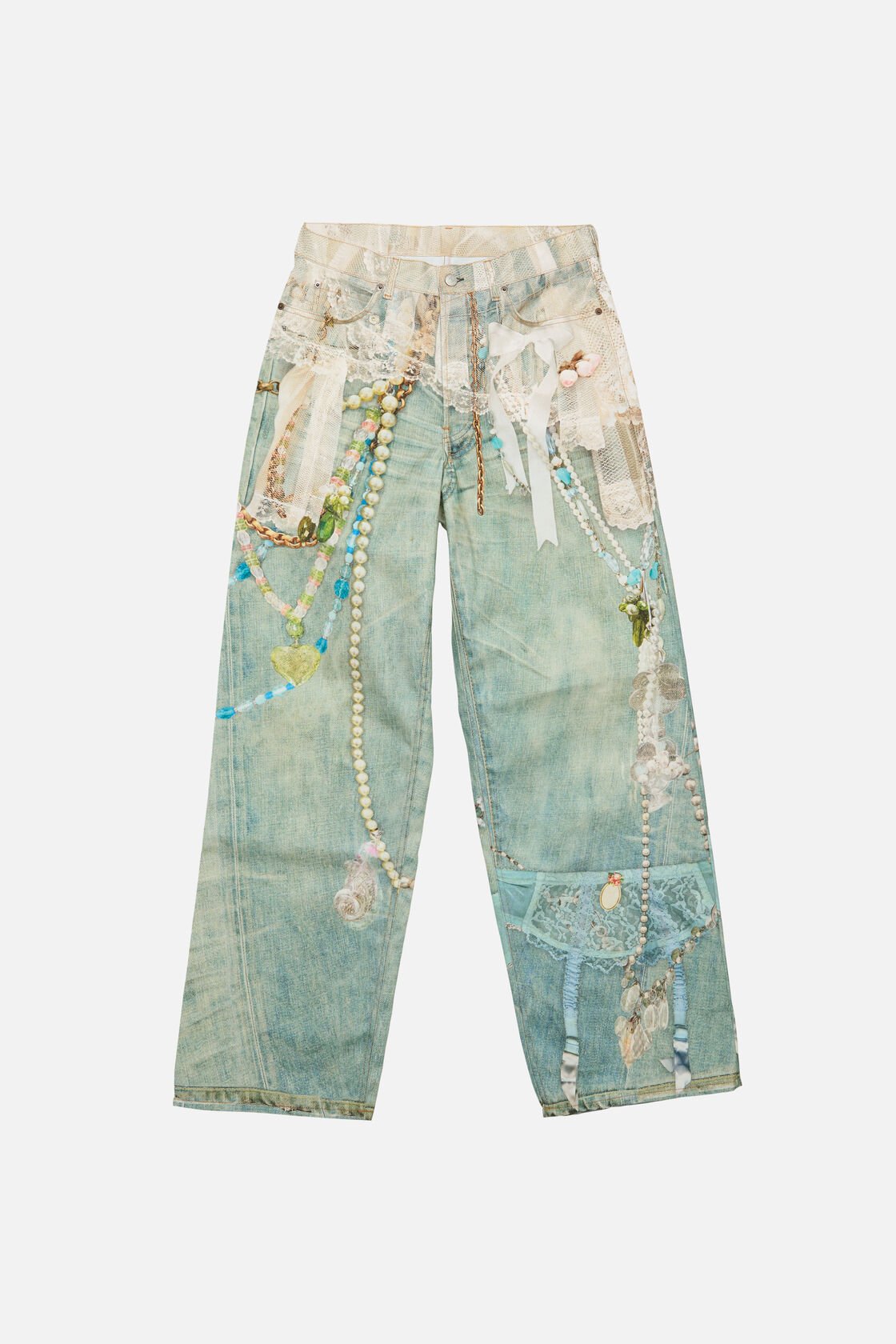 Loose fit jeans - 1981, White/green, 2000x