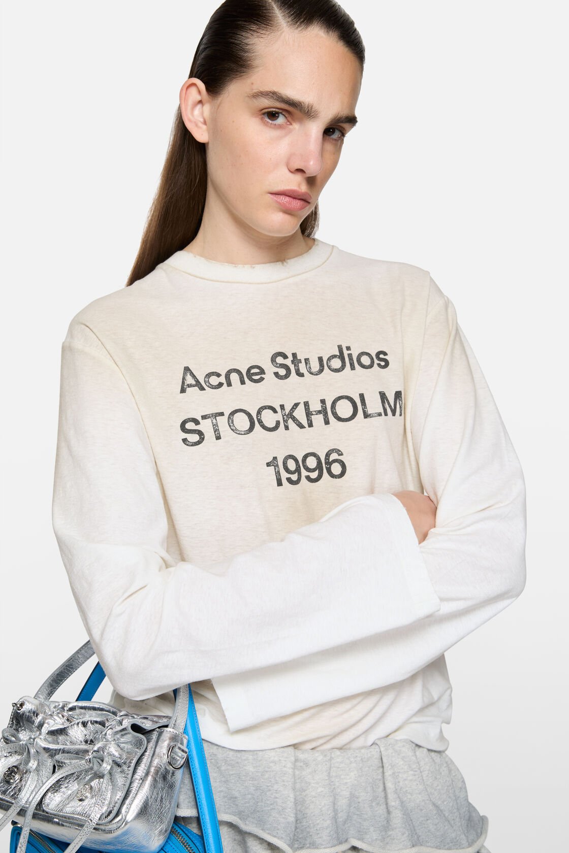 Sprayed 1996 logo t-shirt, Dusty white, 2000x